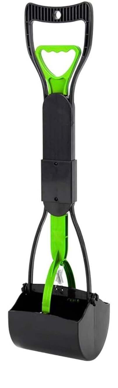 24” Foldable Long Handle Pet Pooper Scooper Green Black